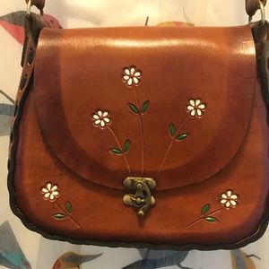 Brown leather purse